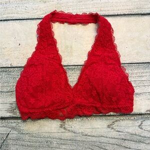 Gilly Hicks Hollister red lace halter bra. Bralette size Small